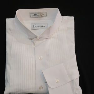 Used White Wing Tip Formal Shirt Shirt Lg/34-35